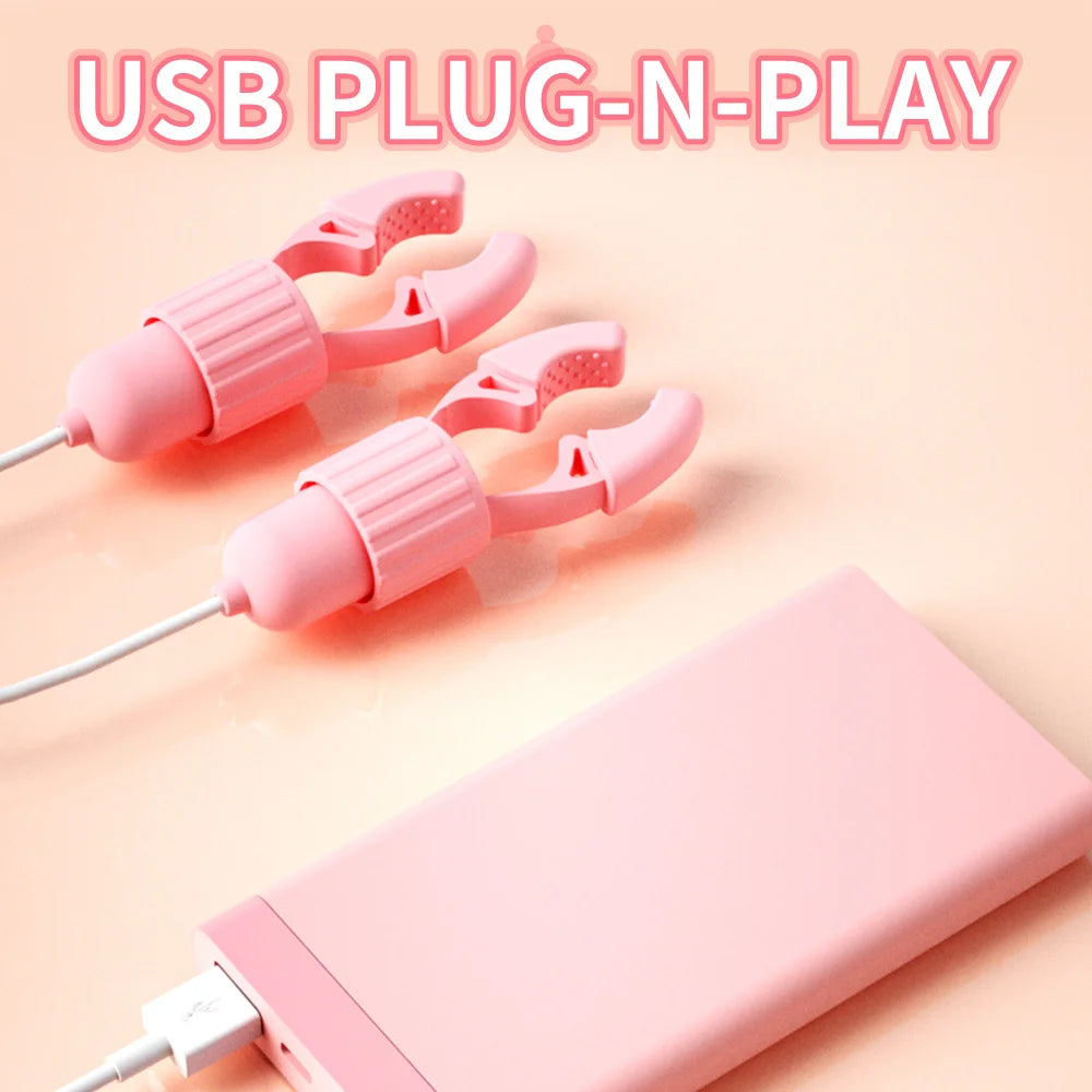 Sucking Vibrating Nipple Clamp Tongue Licking Vibrator For Women Breast Massage Labia Clitoris Clip Stimulation Massager Sex Toy