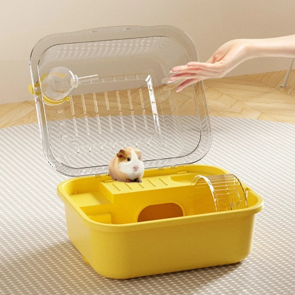 Hamster Cage Small Hamster Habitat Mouse Home Small Animal Cage with Tube Exercise Wheel Hut Rat Habitat for Gerbils Mice