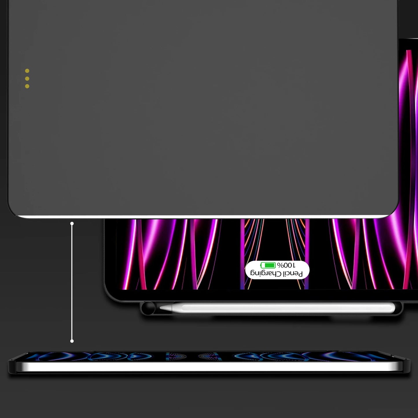 Magnetic Case for iPad Pro 11 2024 Air 4 5 iPad Pro 13 M4 12.9 6th 5th 4th 3rd Gen Magic Keyboard Compatible Case Pencil Holder