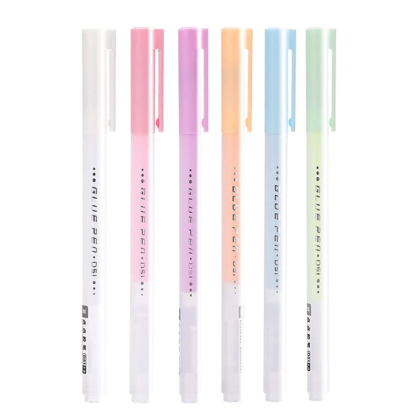 6Pcs Scrapbook Quick Dry Glue Pens Adhesive Glue Pen Crafting Fabric Pen Liquid Glue Pen for Scrapbooking Papercrafts Accessorie
