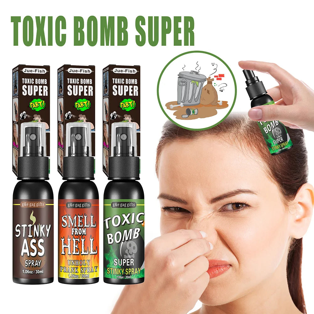 30ml Fart Gag Spray Prank Joke Plastic Spray Can Stink Party Supplies Stinky Fart for Adults Kids Non Toxic Halloween Funny Toys