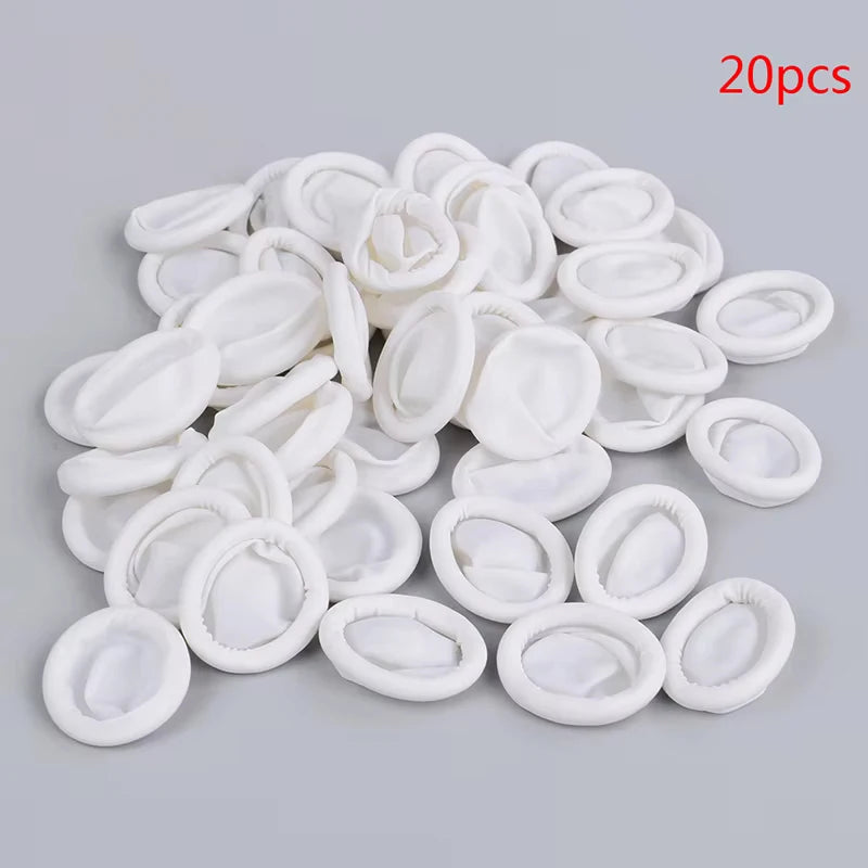 20/100pcs Disposable Anti Static Rubber Latex Finger Cots Eyebrow Extension Gloves Practical Off Tool Accessories