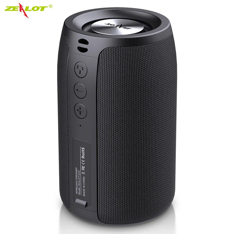 Zealot-S32 Wireless Speaker Outdoor Portable Subwoofer Speaker, Waterproof IPX 6, Dual Pairing,1800mAh Battery