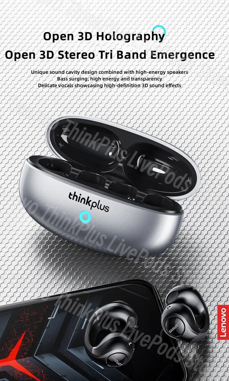 New Lenovo XT83II TWS Wireless Headphones Bluetooth Earphones Earclip Design Touch Control HD Earbuds Sports Headset Original