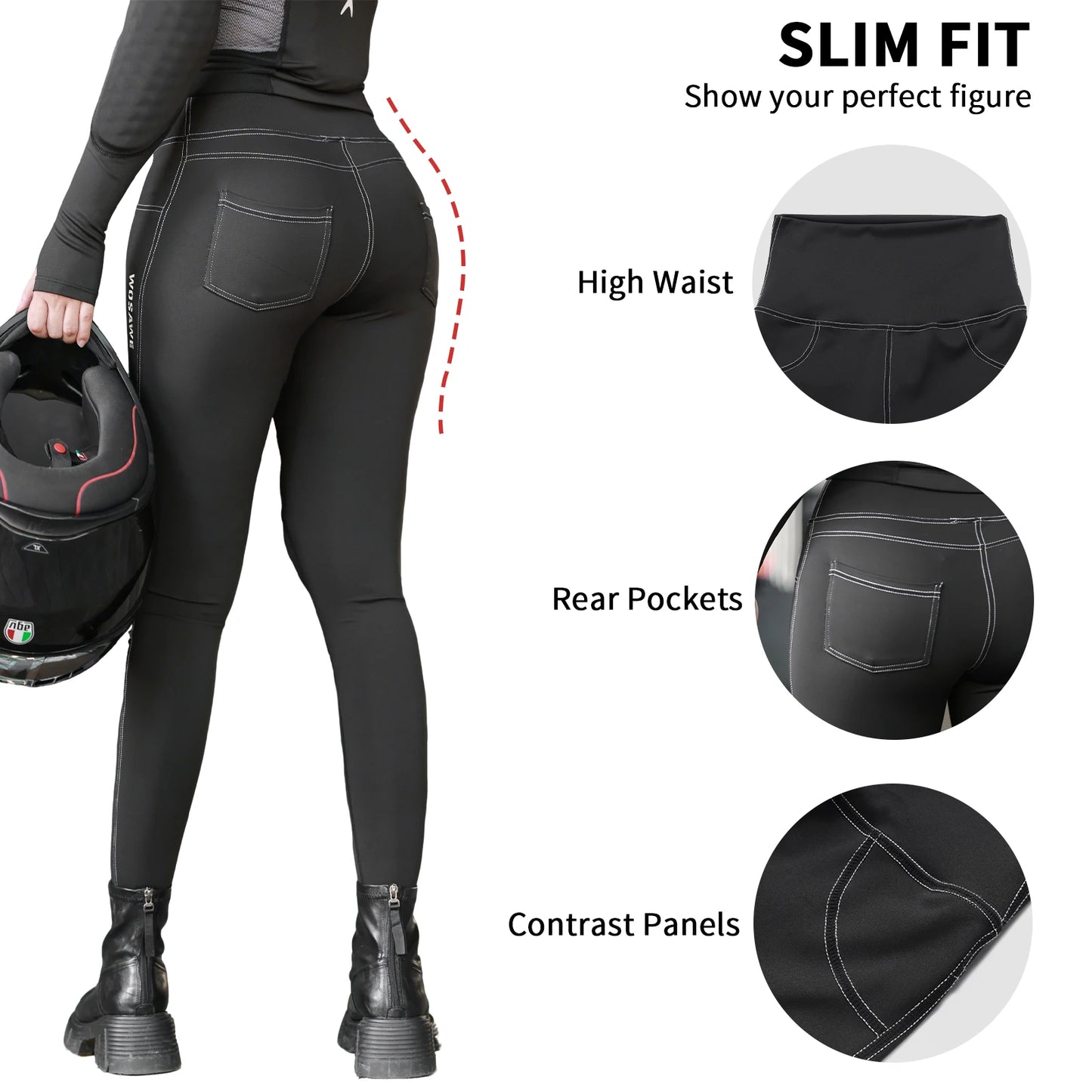 WOSAWE Women Motorcycle Soft Armor Full Body Summer Motorbike Protective Jacket Motocross Racing Pants CE Approved