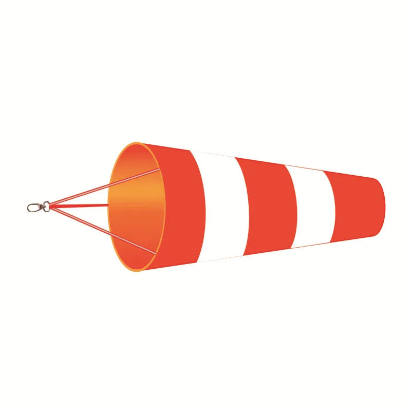 80cm Windsock Outdoor Wind Direction Measurement Reflective Belt Rip-stop Weather Vane for Airport Aviation Garden Farm