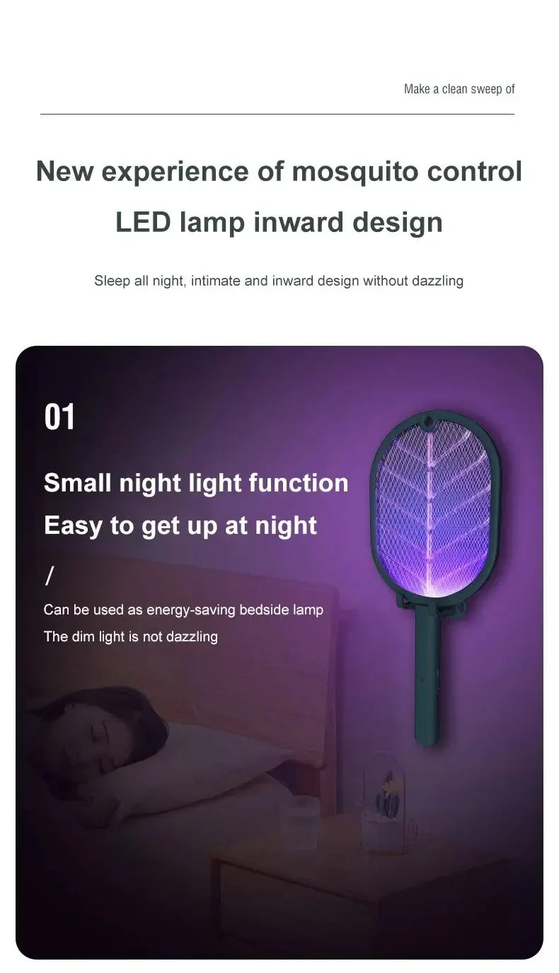 Mata-moscas elétrica do assassino do mosquito, USB recarregável, segurança do agregado familiar, Armadilha Anti Mosquito, 1PC