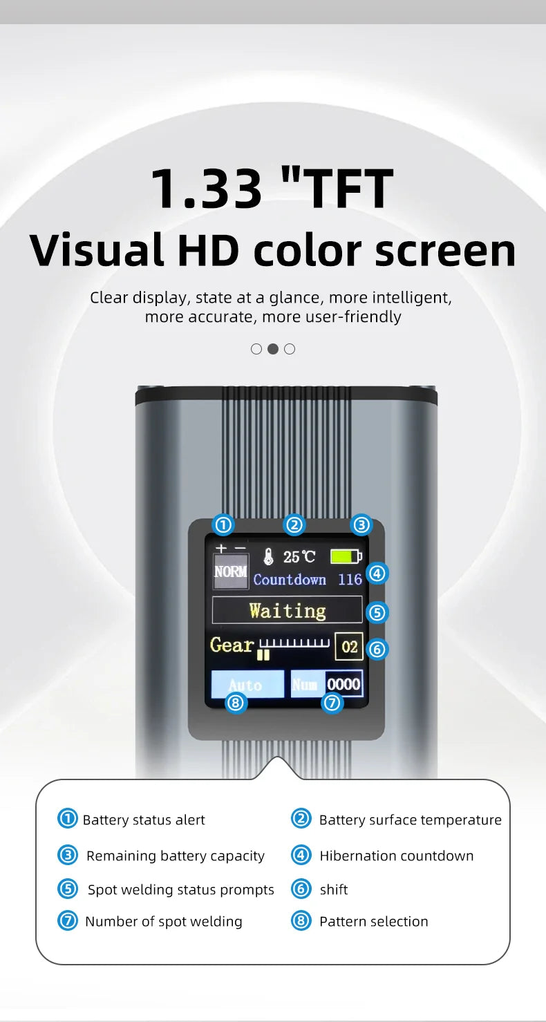 FS01 11 Gears Adjustable Spot Welder Handheld Battery Spot Welding Tool Weldable 0.3MM Nickel Belt 18650 Lithium Battery