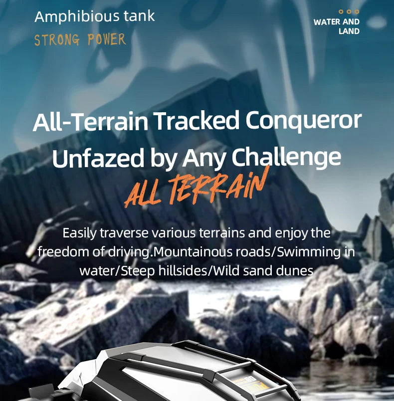 JJRC Q183 Rc Tank Car Track Remote Control Cars Off Road 4X4 2.4G Amphibious Crawler Truck Climbing Electric Model Vehicles Toys