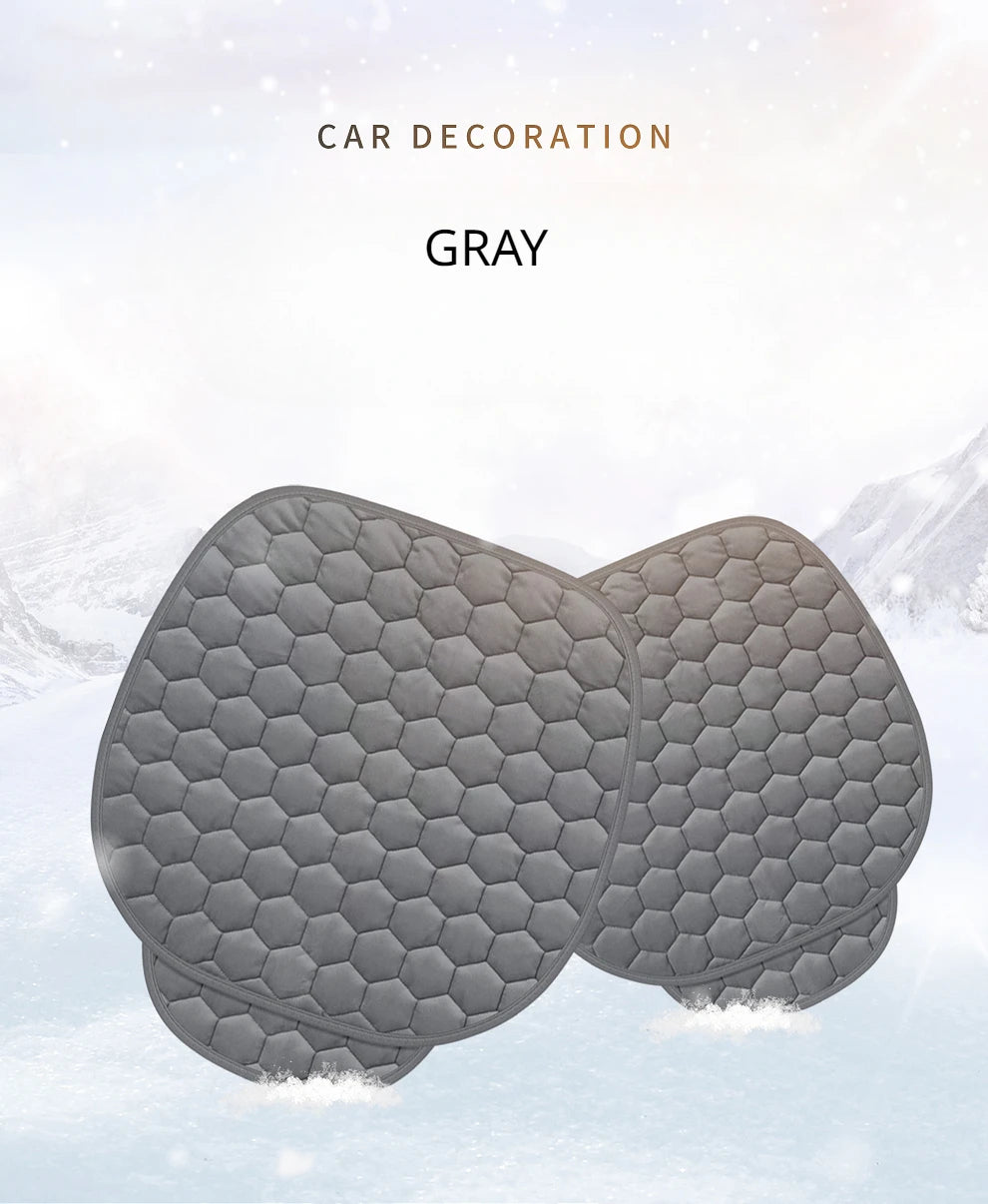 Winter short plush car single piece seat cushion thickened warm front single seat square cushion rear row long cushion
