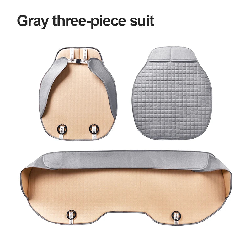 Flax Car Seat Cover Four Seasons Front Rear Linen Fabric Cushion Breathable Seat Protector Mat Pad for Auto Interior Accessories