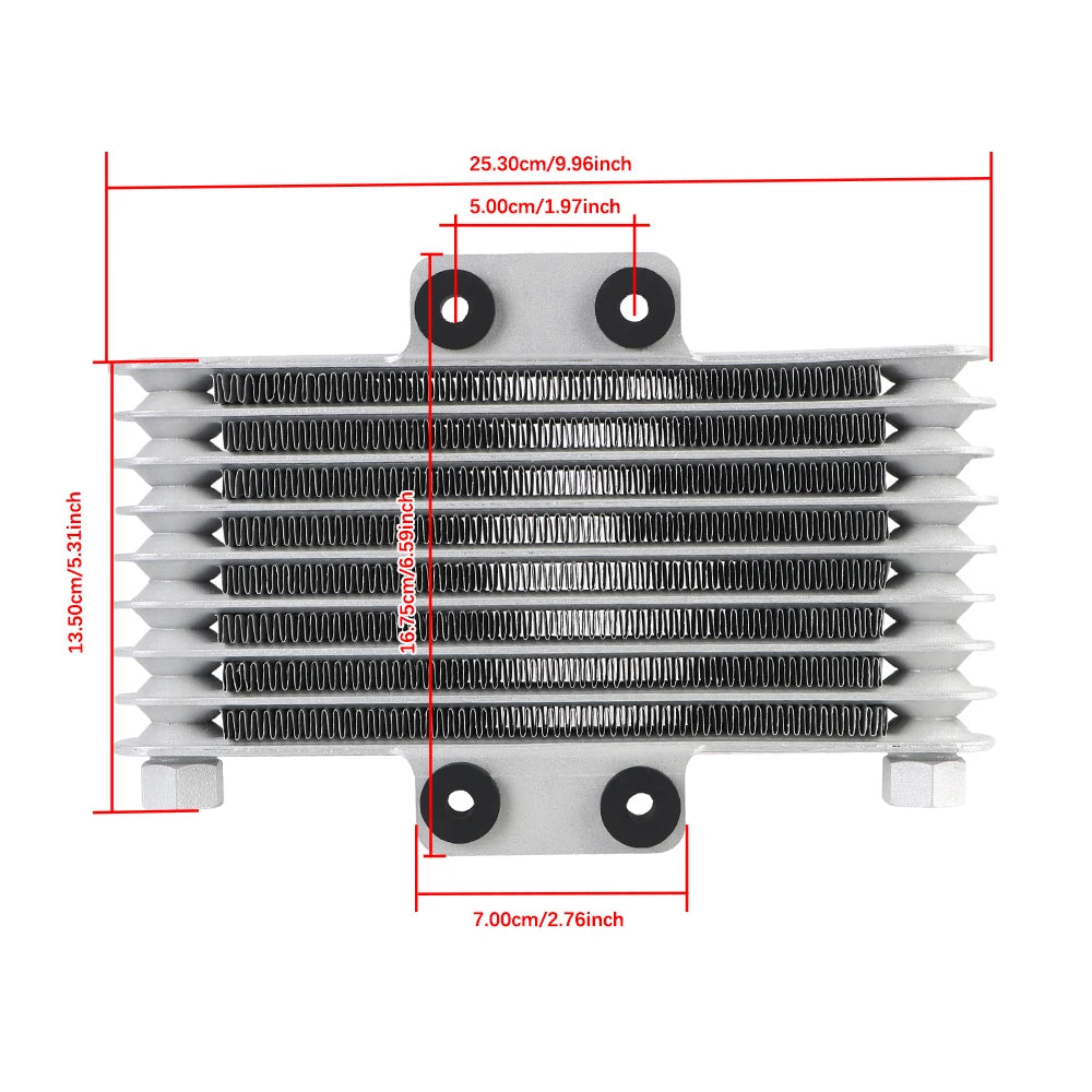 Moto ATV Modification Aluminum Alloy Cooling System Motorcycle Radiator Condenser 8 Row Engine Oil Cooler Transmission Radiator