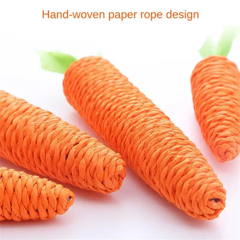 1~10PCS Carrot Pet Cat Toy Paper Rope Chew Toys Built-in Bell Small Animals Cute Pet ToysPet Supplies Tooth Cleaning Toys Toys