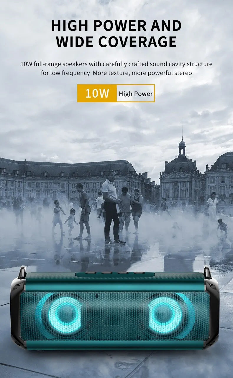 Popular Rockmia RGB LED Lights Speaker EBS-045 BT 5.0 Portable Wireless Bluetooth Music Player Micrphone Built TF Card Support