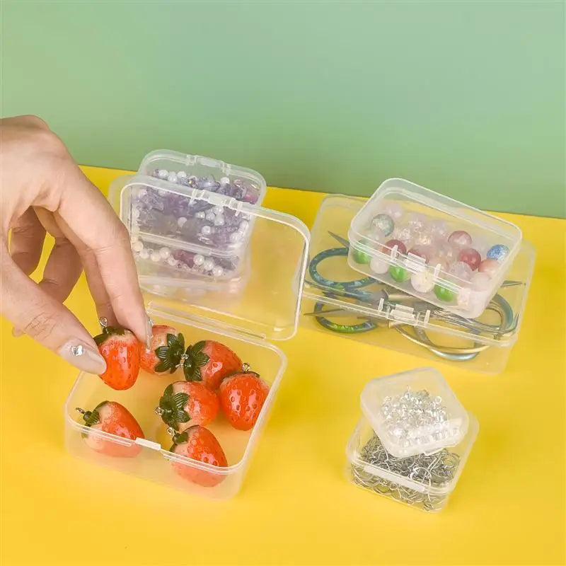 10Pcs PP Storage Box Mini Transparent Plastic Case Container Square Rectangle Packaging Box For Jewellry Beads Small Items