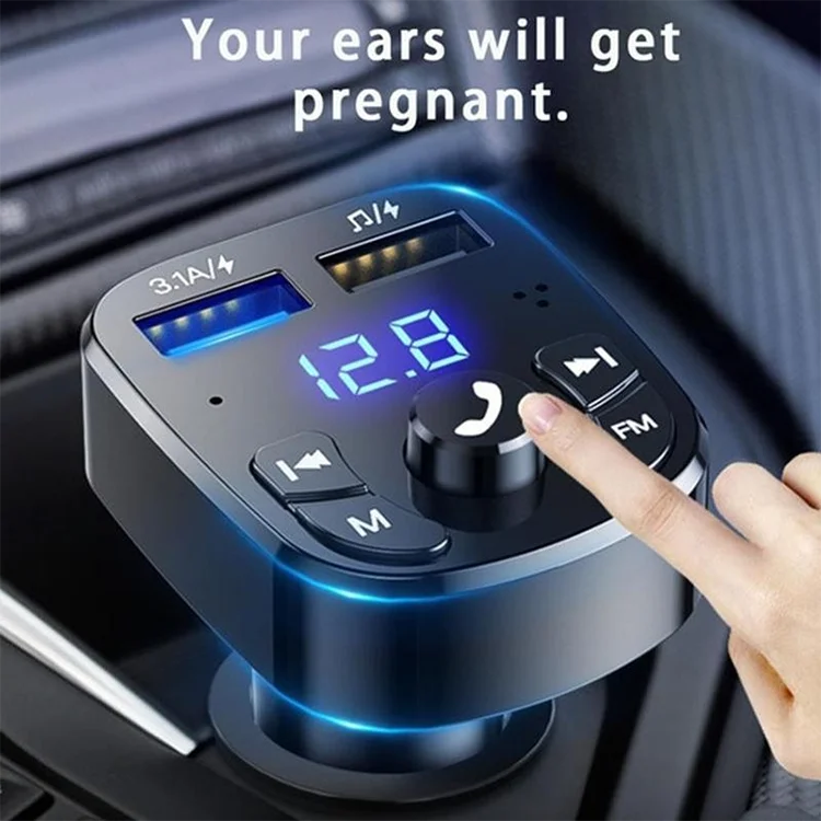 Car Bluetooth Mps Player Single Port Fast Charging Hands Free Call Usb Flash Drive Plug And Play Bluetooth Receiver