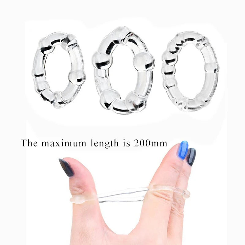 3 Pcs/Set Cock Ring Delay Ejaculation Penis Ring Sex Toys For Men Dick Enlargement Silicone Adult Supplies 18+ Stronger Erection