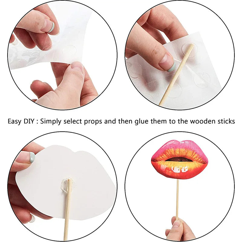 20pcs/set Adult Funny Lip Mouth DIY Photobooth Props Wedding Decoration DIY Photo Booth Birthday Party Wedding Decorations