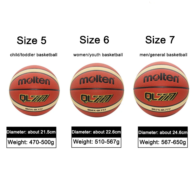 New Molten Original Basketball Ball Size 7/6/5 PU Material High Quality Outdoor Indoor Men Women Training Match Balls Baloncesto