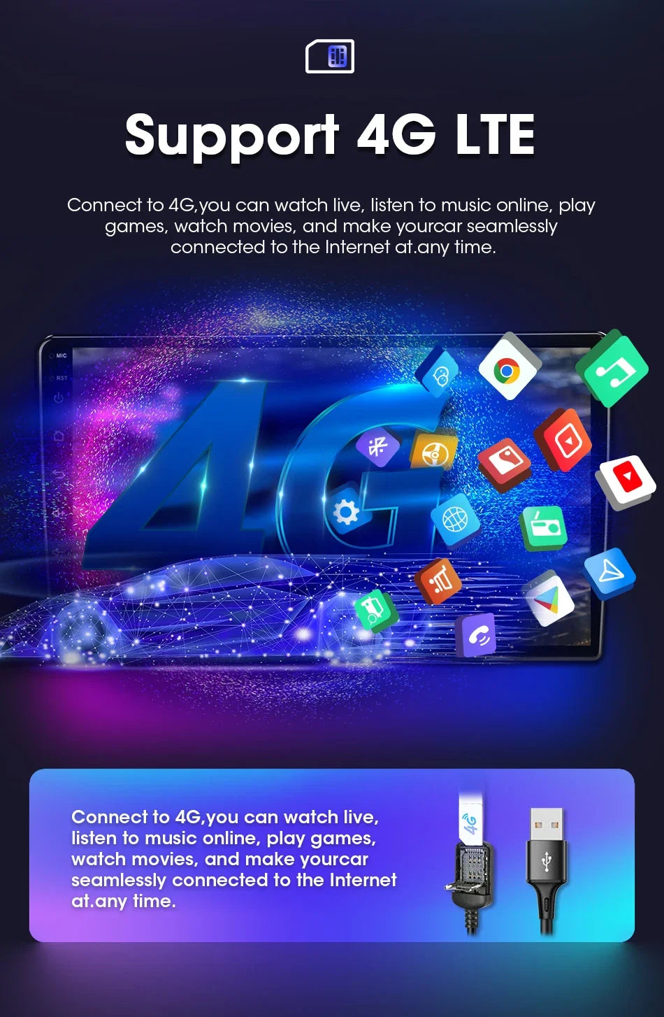 Junuse 7" Wireless Android Auto Carplay For Fiat 500 2007~2015 Android 13 Carplay GPS Navigation Multimedia Player White Black