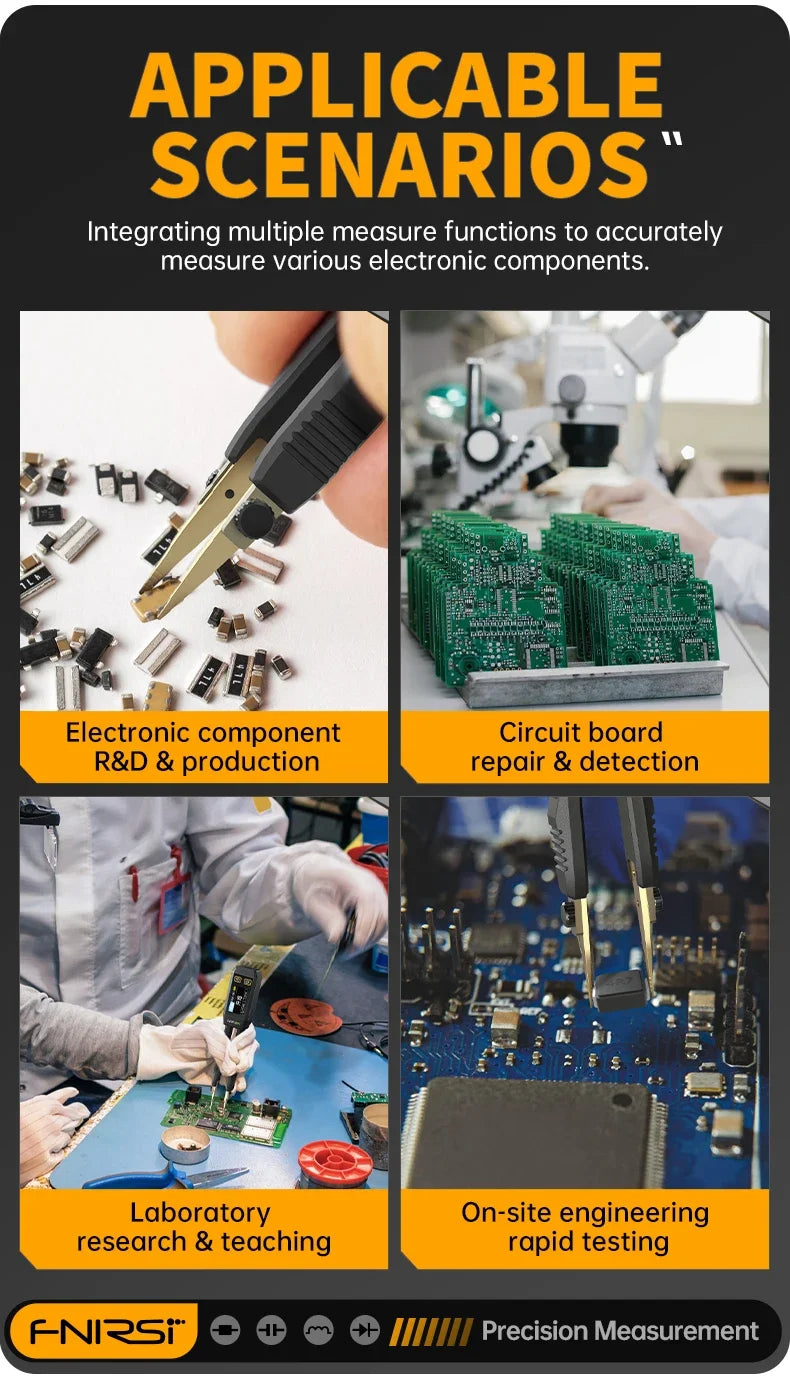 FNIRSI LCR-ST1 Smart Bridge Tweezer LCR SMD ESR Tester Resistance Capacitance Inductance Continuity Diode Test Auto Multimeter