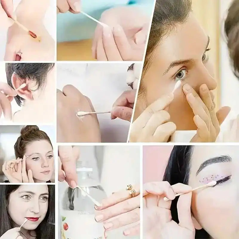 1000 Double-Ended Swabs for Ear Cleaning And Makeup - Fragrance-Free, Sanitary Disposable Swabs for Cleaning, Makeup Remover And
