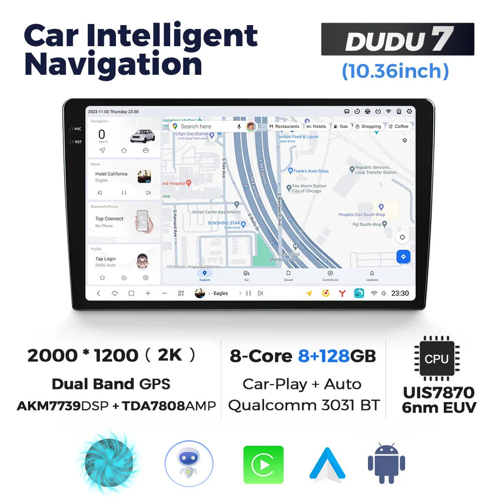 DUDUAUTO 9.5/10.36inch DUDU7 Android 13 Universal Carplay Multimedia Car Radio WIFI DSP TDA7708 12+512G Android-Auto Carplay