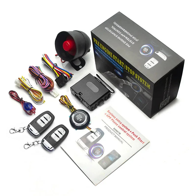 Car Keyless Start System One-touch Start/stop Cell Phone APP Bluetooth Control Keyless Entry Sensor Window Closing Output
