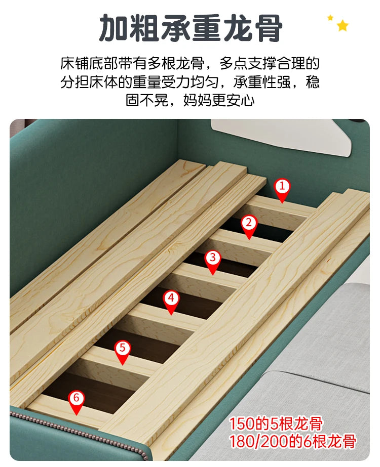 Barrier Stairs Children Beds Single Safety Bedrooms Wooden Kids Bed Mattresses Toddler Luxury Lit Cabane Enfant Home Furniture