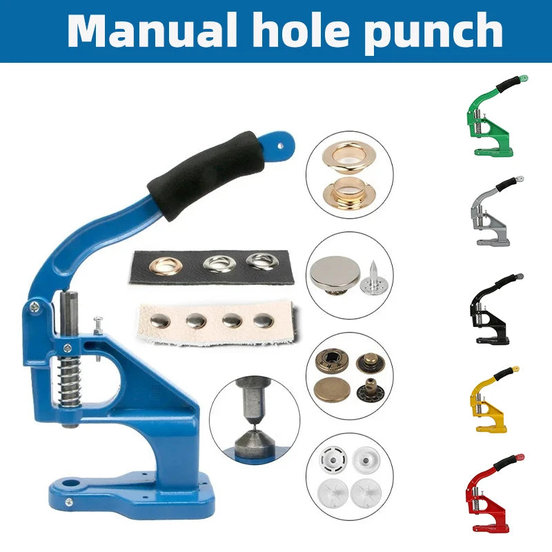 Hand Press Machine Tool for Metal Press Snap Buttons Rivets Installation Dies Tools Eyelets Grommets Leather Crafts Accessories