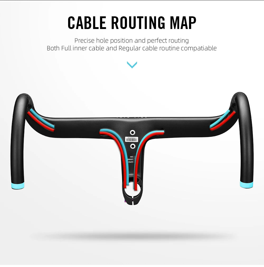 LEXON Full Carbon Road Integrated Handlebar Ultralight Road Bike Handlebar T1000 Racing Bent Bar, Bicycle Accessories 28.6mm