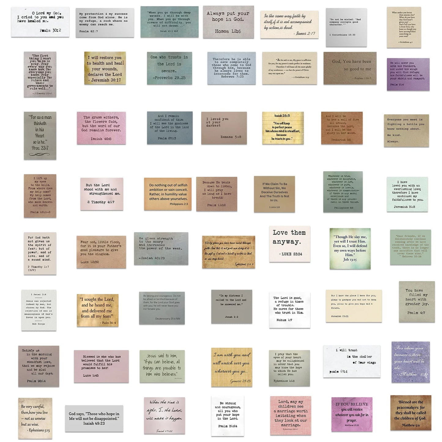 60PCS Vintage Christianism Bible Verse Saying Retro Stickers Decal Waterproof Diary Vinyl Scrapbook Phone Laptop Bike Sticker