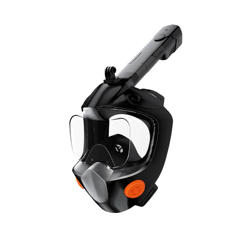 Full Face Snorkel Mask 180° Panoramic View Dry Top Snorkel Anti-Fog Leak-Proof Safe Breathing Swimming Diving Gear for Adults