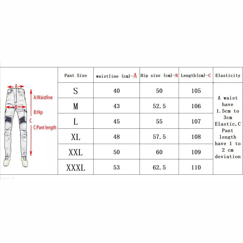 Men Jeans Embroidery Motorcycle Pants Pantalon Motocross Belt Protective Gear option Motorcycle Driver  License Test Motos Jeans