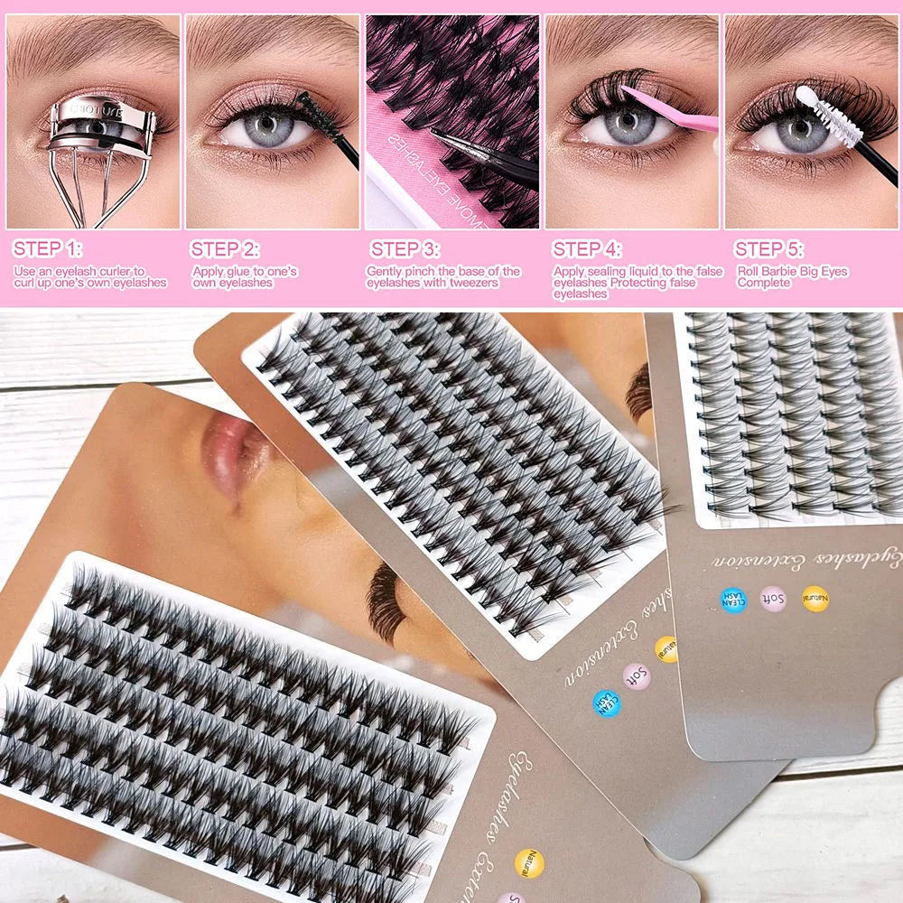 Hot Selling DIY Makeup 100 Clusters  False Eyelashes Extension