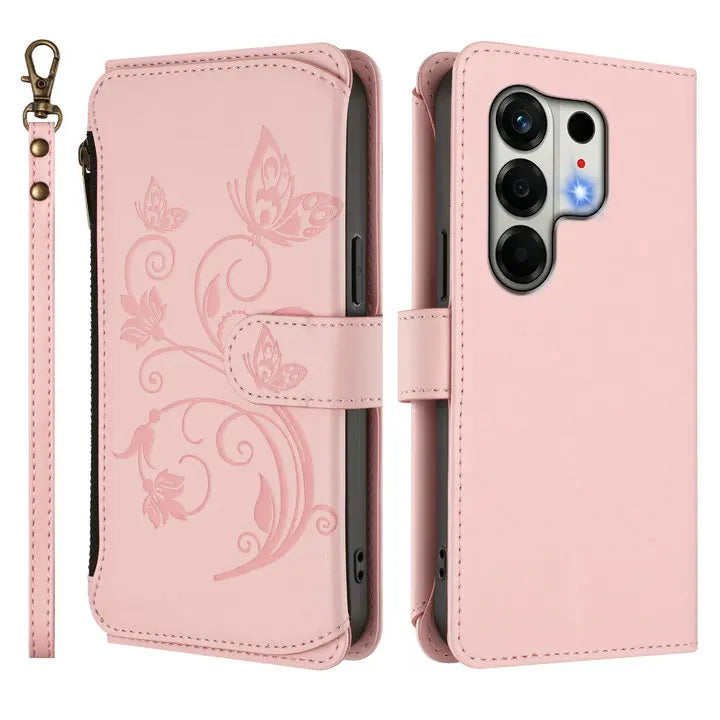 For Tecno Camon 50 Pro 2026 Edmboss Floral Zipper Leather Wallet Case for Tecno Camon 40 Premier Case Camon 50 40 Pro Funda