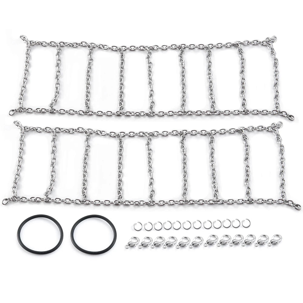 MIBIDAO 2/4pcs Metal Wheel Tires Snow Chain Anti Skid Safety Snow Chain for 1/10 RC Rock Crawler TRX4 TRX6 Axial SCX10 90046 D90