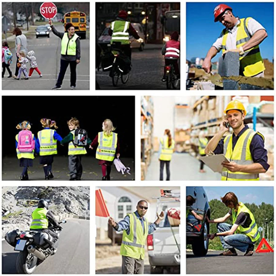 Safety High Visibility Reflective Vest Adjustable Reflective Security Vests Traffic Night Outdoor For Running Cycling Sports