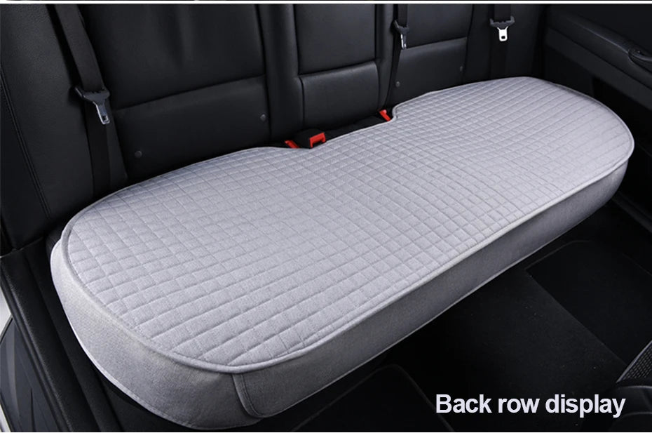 Flax Car Seat Cover Four Seasons Front Rear Linen Fabric Cushion Breathable Seat Protector Mat Pad for Auto Interior Accessories