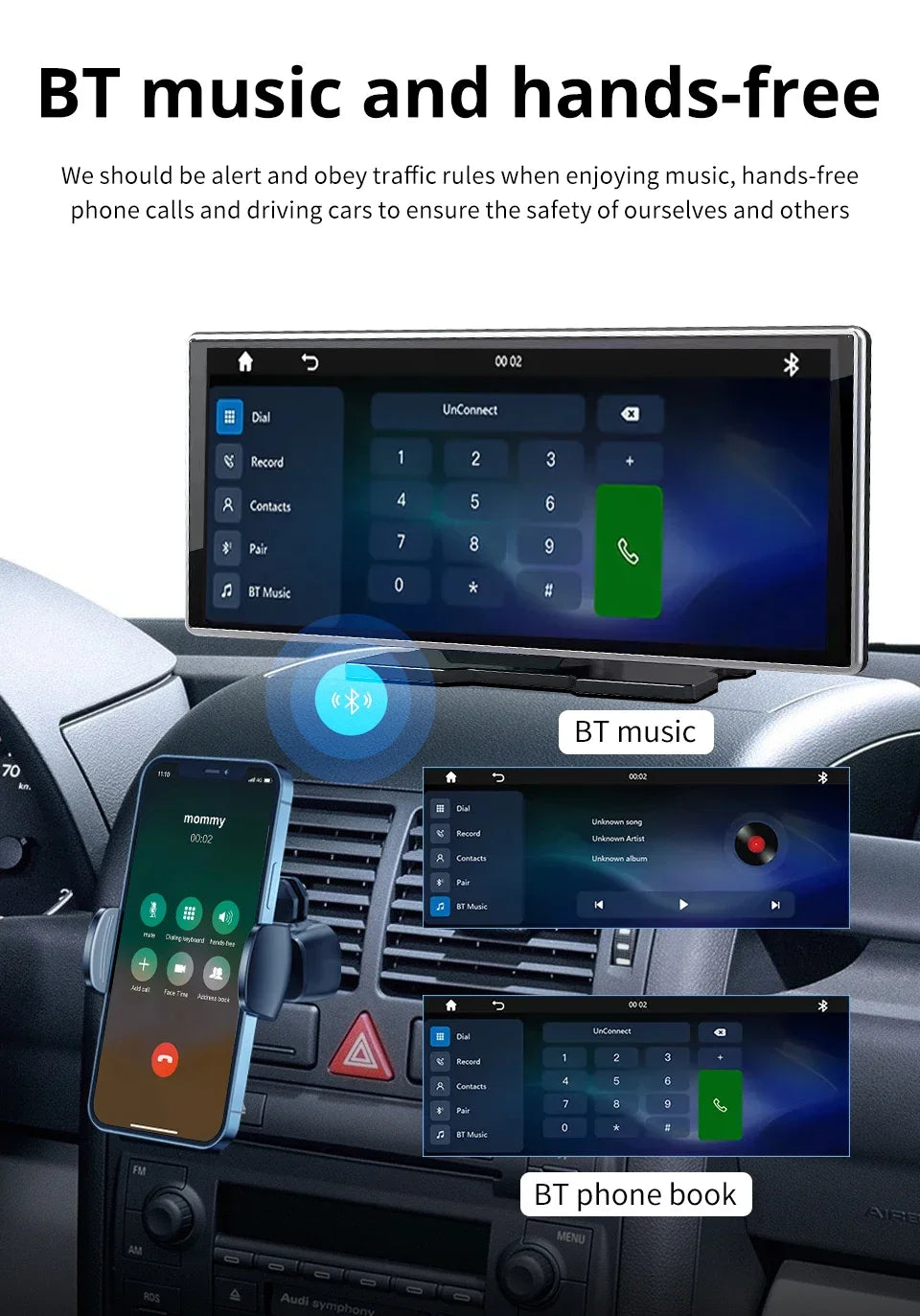 Acodo 11.26 Inch IPS Carplay Android Auto 2in1 Car Radio Multimedia WIFI Video Player  compatible with Apple and Android devices