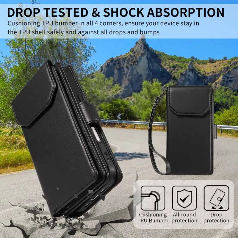 Leather Case For Samsung Galaxy S25 Ultra S24 S23 S22 S21 FE S20 S10 Plus Note 10 8 9 20 Edge Flip Wallet Multi-card Phone Cover