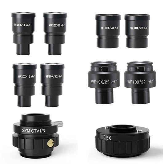 Microscope Accessories 20X 10X Adjustable Eyepiece 0.5X 1/3CTV Suitable For Mobile Phone Maintenance Stereo Microscope Use