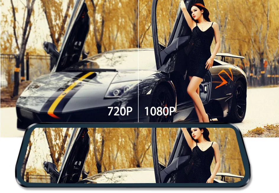 Dash Cam Touch GPS WIFI 24h Night Vision 10 Inch 2.5K+1080P Rearview Mirror Sony Rear Camera Car DVR Black Box 70mai Dashcam