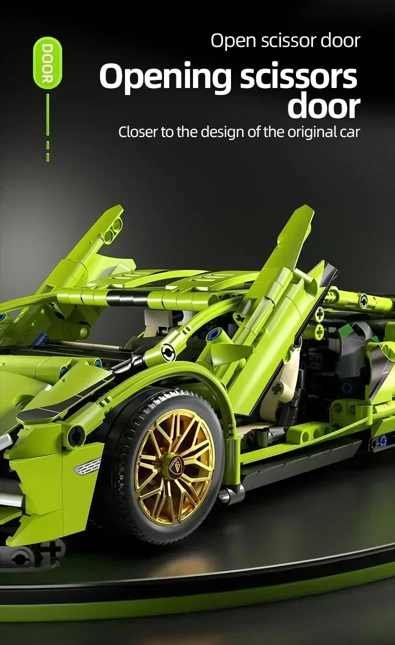 Hot Technical Racing Sport Car 1280PCS Remote Control Car Model Building Blocks City Supercar Brick Puzzle Toys Kid Adult Gift