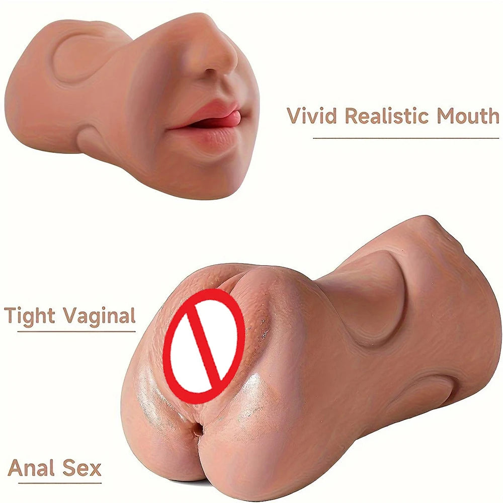 3 In 1 Vagina Stick Male Masturbator Sex Toys For Men Realistic Artificial Rubber Pussy Masturbation Blowjob Sexitoys Adults 18