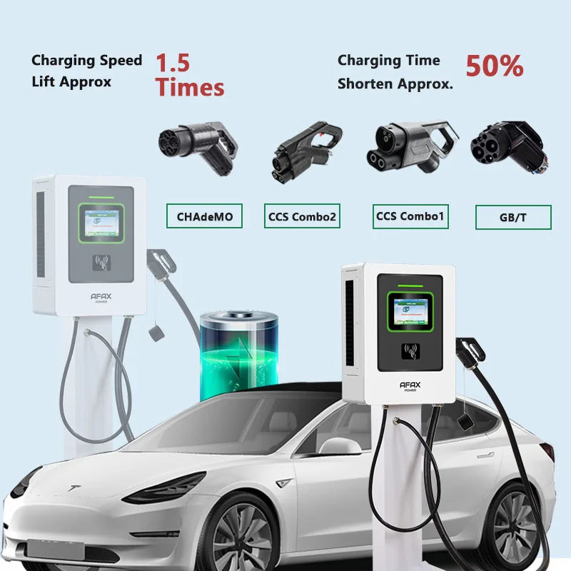 AFAX POWER CCS2 3phase 40KW EV Wall-mounted charging Station With LCD Touch Screen Display