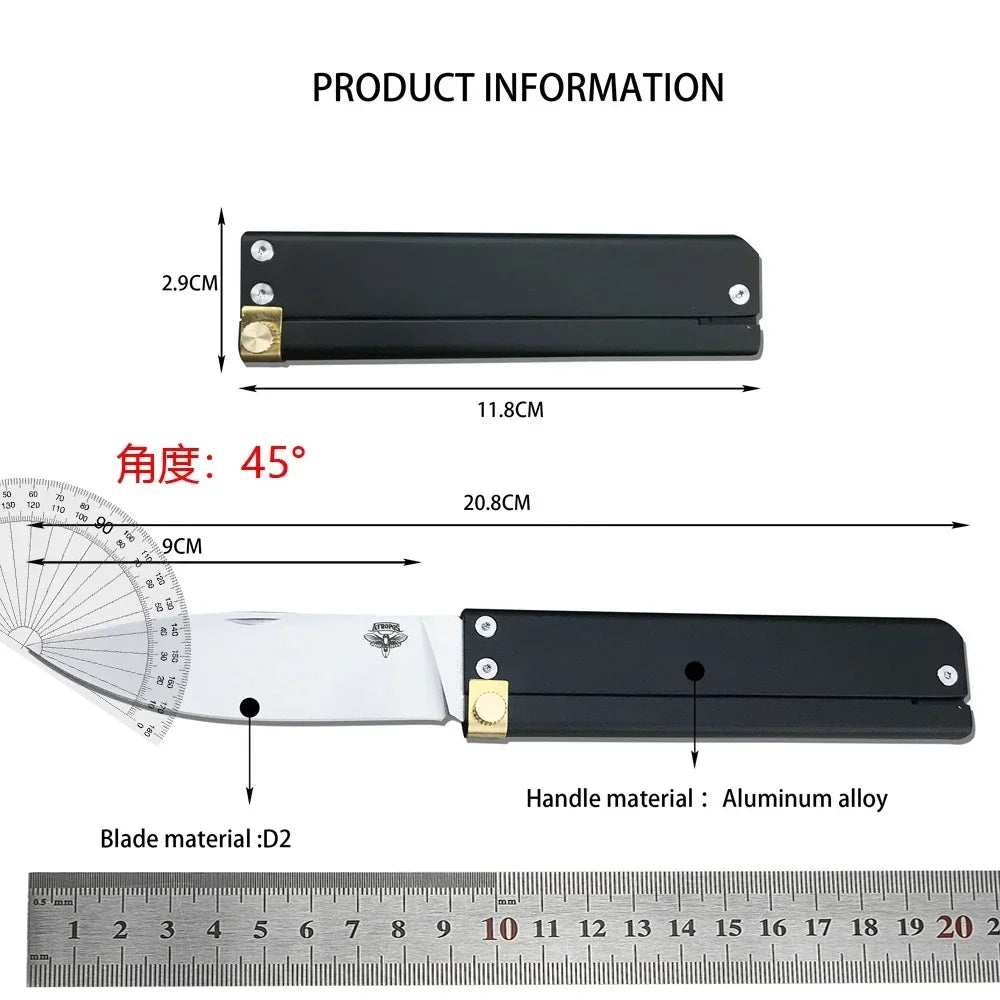 ATROPO Trapper Tactical Folding Pocket Knife D2 Sharp Blade Aluminum Alloy Handle Outdoor Pocket Hunting Survival Knife EDC Tool
