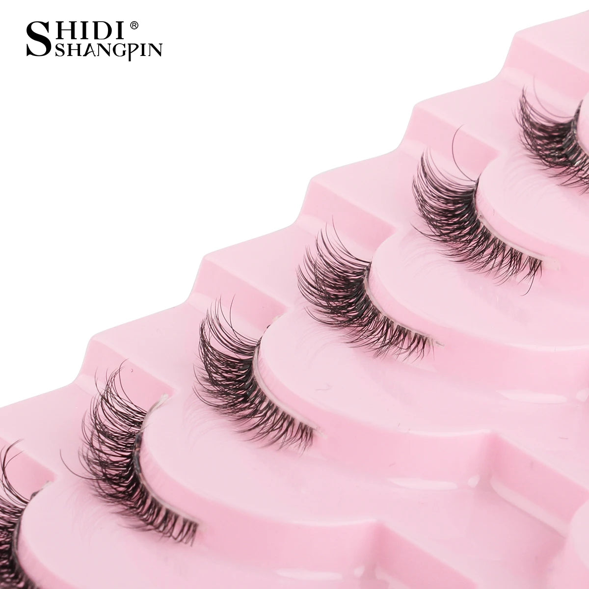 3/5/10Pairs Half False Lashes Natural Short 3D Cat Fake Mink Eyelashes Extension Winged Fluffy Wispy Faux Cils Clear Band Makeup