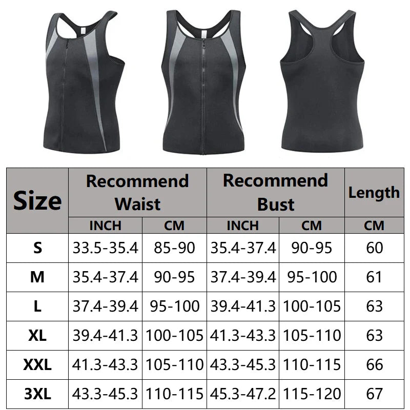 Men Abdomen Reducer Body Shaper Promote Sweat Sauna Vest Fitness Waist Trainer Belly Slimming Shapewear Fat Burner Tank Top