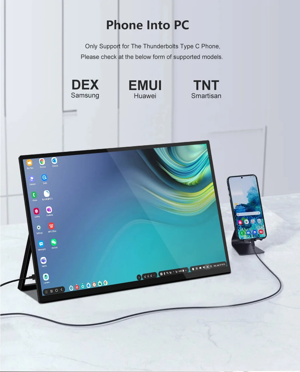 Bimawen 15.6 inch 60Hz Smart TV Portable Monitor with Google TV For Mini PC Laptop Phone Xbox PS4 PS5 Switch Game monitor